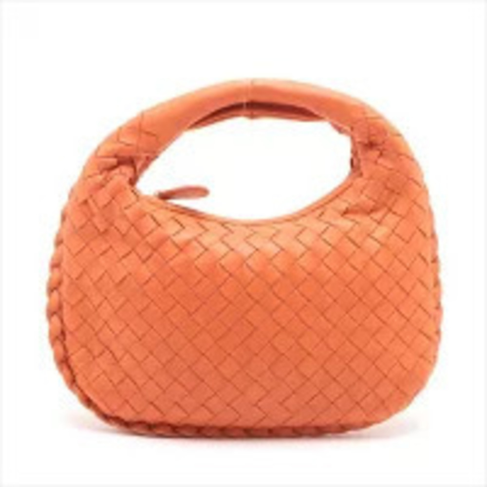 Bottega Veneta Intrecciato Hobo Leather Handbag Orange